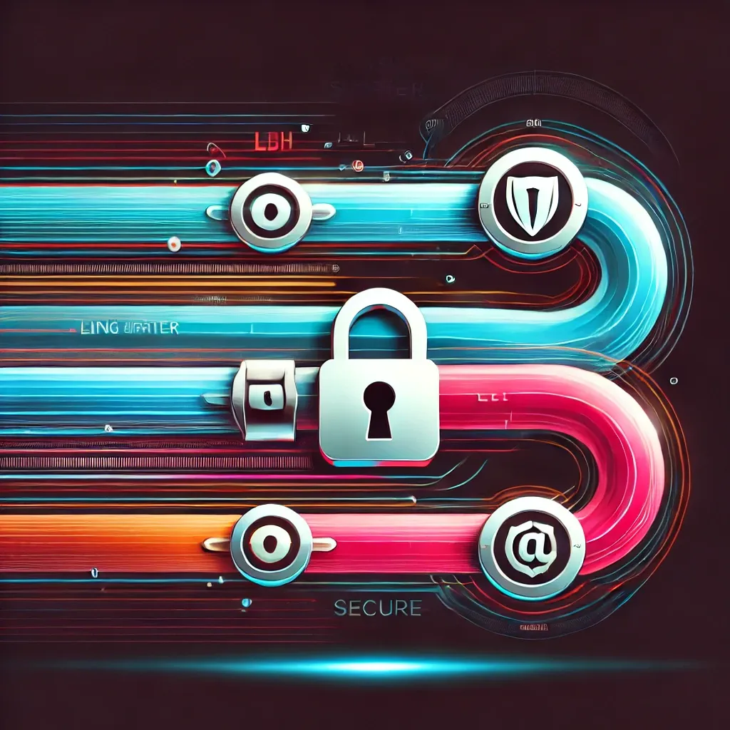 Farbige Röhren und ein paar Schlösser, abstrakt.